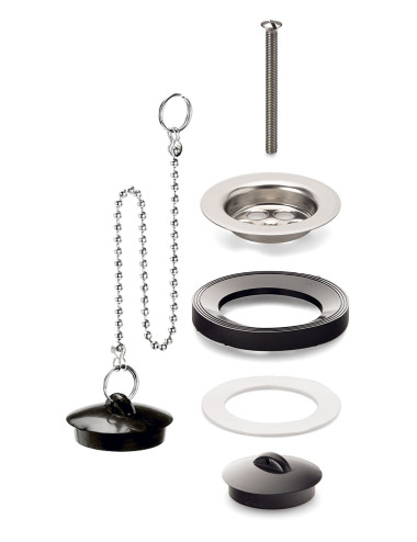 Conjunto para Valvula de Lavabo y Fregadero Chapa Inox  Ø 70 mm
