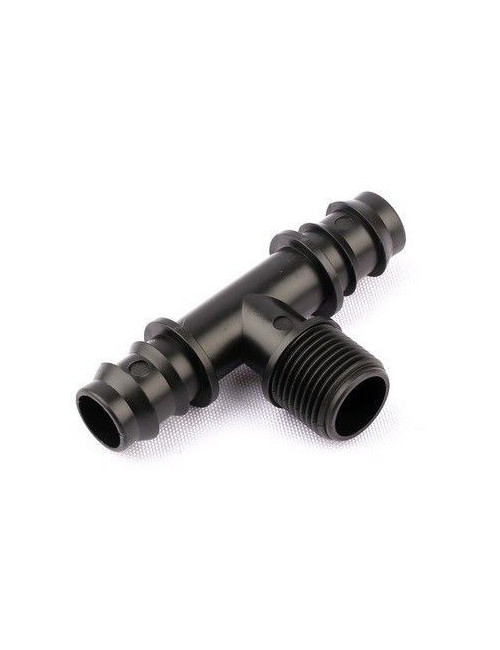 Te Rosca Macho 1/2 salida 16 mm para riego por goteo