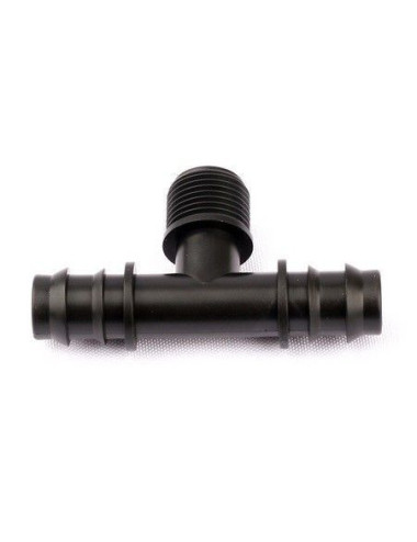 Te Rosca Macho 1/2 salida 16 mm para riego por goteo