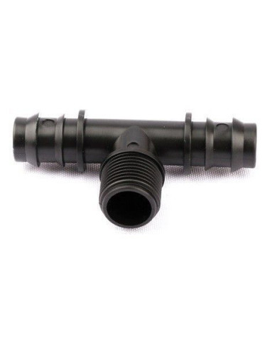 Te Rosca Macho 1/2 salida 16 mm para riego por goteo