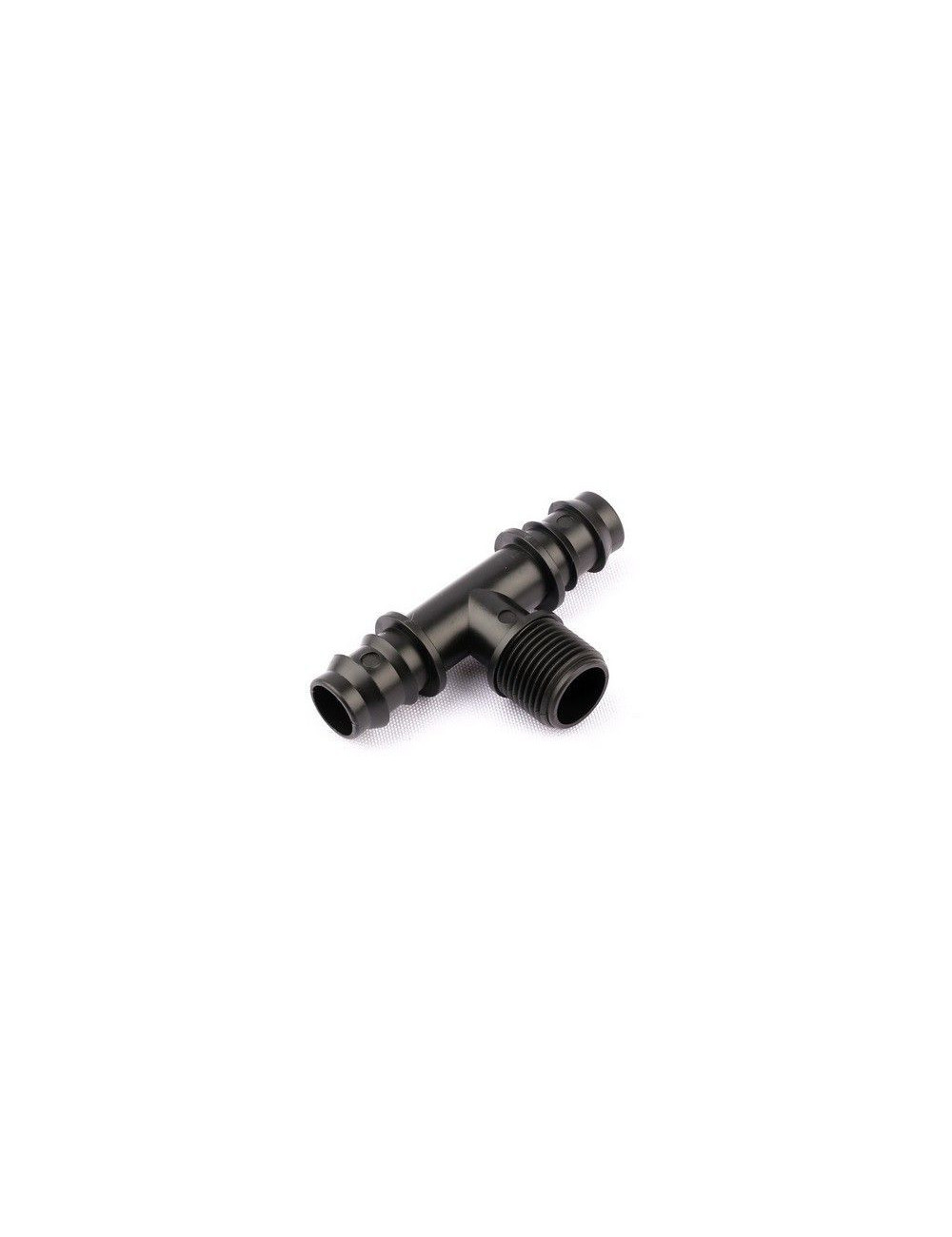 Te Rosca Macho 3/4" salida 16 mm para riego por goteo Te Rosca Macho 3/4" salida 16 mm para riego por goteo